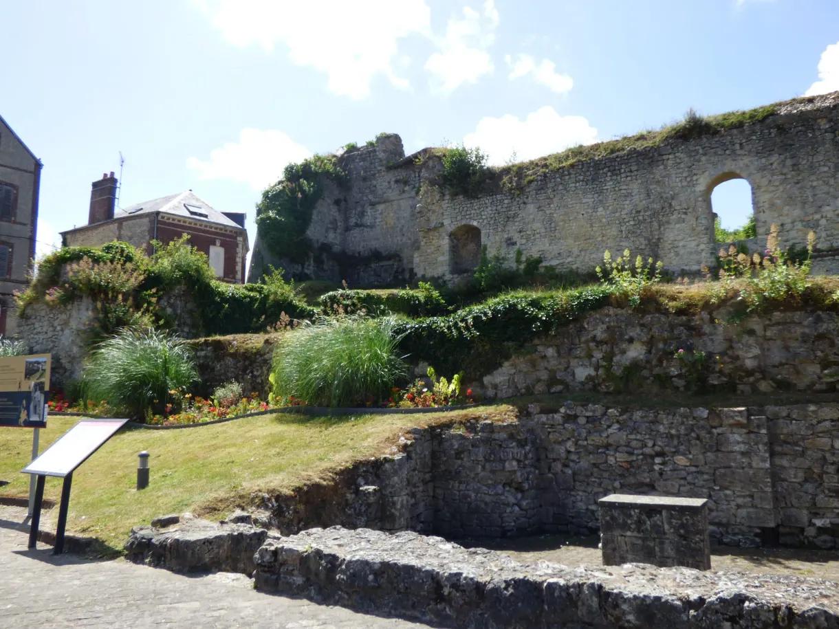 Ruines du palais ducal de Fécamp envahies par la végétation